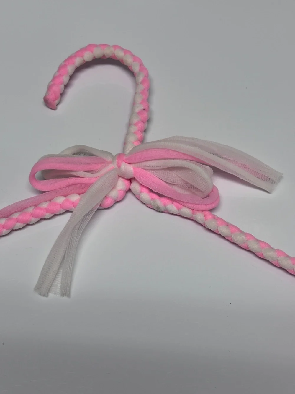 4 Ribbon Fabric Braided Hangers Vintage Blue Pink Red Closet Decor Grandmacore